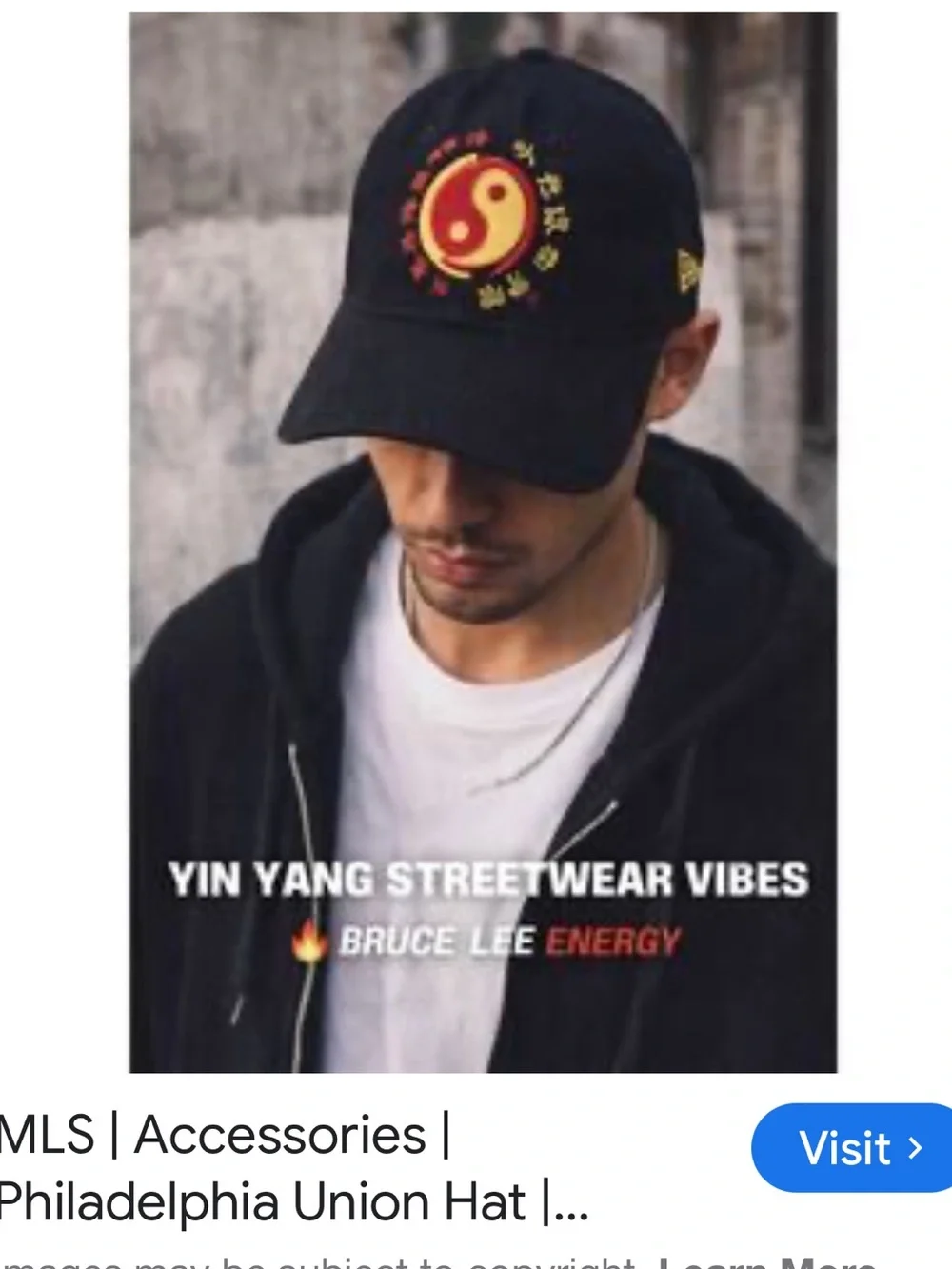 #2647**Black Embroidered Yin Yang Baseball Cap